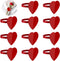 FEPITO 12Pcs Valentine's Day Heart Napkin Rings - Red Heart Napkin Holders for Table Decorations, Party, Wedding,