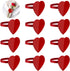 FEPITO 12Pcs Valentine's Day Heart Napkin Rings - Red Heart Napkin Holders for Table Decorations, Party, Wedding,