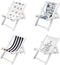 Meching 4 PCS Beach Miniature Furniture Decoration, Mini Wooden Folding Beach Chair Sunbath