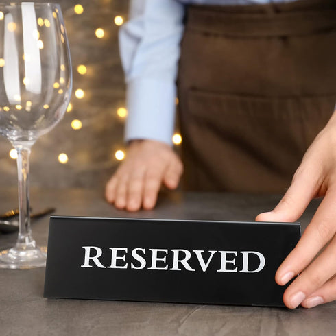 6 Pieces Plastic Reserved Table Sign, Table Tent Wedding Guest Reservation Seat Sign for Restaurant Wedding Chairs