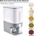 22.5-25 Lbs Rubtlamp Gray Rice Dispenser, Rice Container with Lid, Rice Storage Container with Measuring Cup, Food