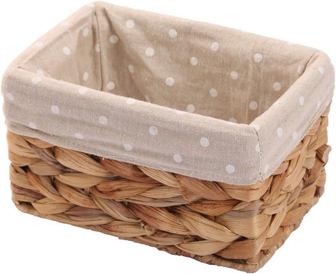 Kingwillow Rectangular Wicker Storage Container, Organizer Box for Art & Craft (Small)