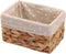 Kingwillow Rectangular Wicker Storage Container, Organizer Box for Art & Craft (Small)