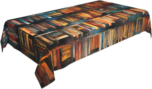 60x90 Inch Library Bookshelf Rectangle Tablecloth Washable Table Cloth Table Cover Waterproof for Decoration Kitchen