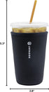 Sok It JavaSok Iced Coffee & Cold Soda Insulated Neoprene Cup Sleeve (Black, Medium: 22-28oz)