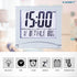 Small Digital Travel Alarm Clock, Battery Operated with Large Number Display and Night Backlight (Silver)