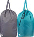 Tear Proof Nylon Laundry Bag with Handles, Hamper Liner with Drawstring Closure, 27.5x34.5 inches, Blue Aqua and Grey