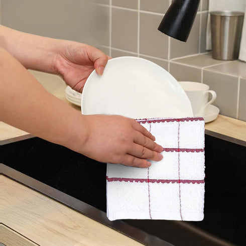 Set 8 (12"x12" Inch) AMOUR INFINI Cotton Kitchen Dish Cloths of Highly Absorbent, Super Soft Premium Terry Cleaning