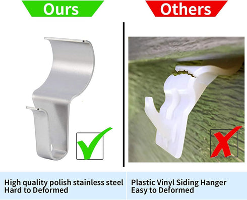 LEGLO 8 Pack No-Hole Needed Vinyl Siding Hooks for Hanging Frames, Picture Water Pump Wall Hooks
