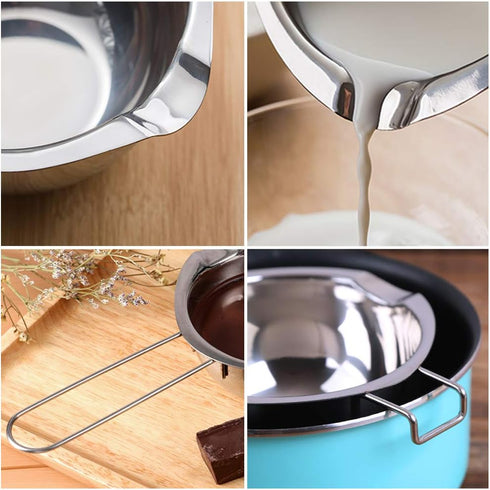Double Boiler Stainless Steel Pot for Melting Chocolate, Candy, and Candle Making (18/8 Steel, 2 Cup Capacity)