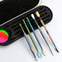 6 Pcs Wax Carving Tools Set, Stainless Steel Double-Headed Modeling Tools with Portable Metal Case, Rainbow Color