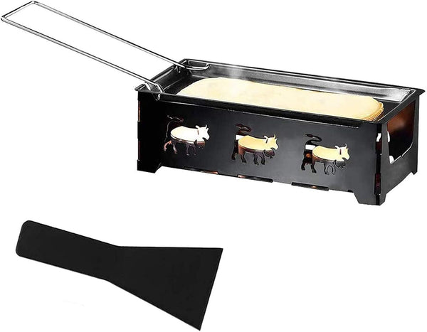 Cheese Raclette Set, Portable Candlelight Raclette Pan, Foldable Non-Stick Baking Tray for Home Kitchen