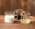 BCnmviku Clear Glass Shot Glasses Espresso Parts Double Spouts Milk Cup (Clear Glass-2Pack)