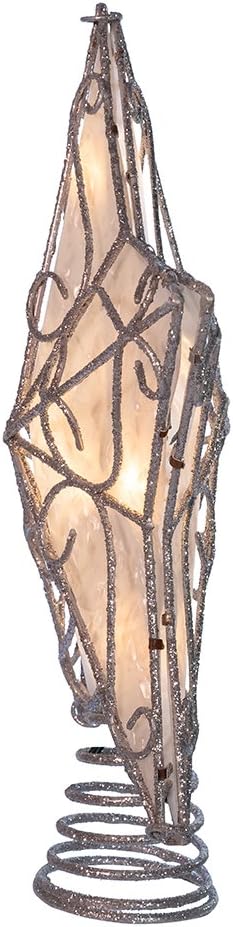 Kurt Adler UL 10-Light Metal Trimmed Capiz Inspired Star Treetop