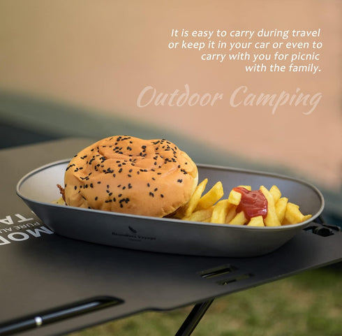 Boundless Voyage Ultralight Titanium Dinner Plate with Carry Bag, Dishwasher Safe, Ti1143T