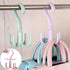 Closet Hanging Hooks, Rotatable Storage Organizer, Set of 4 Punch-Free Closet Hanger Holder for Home