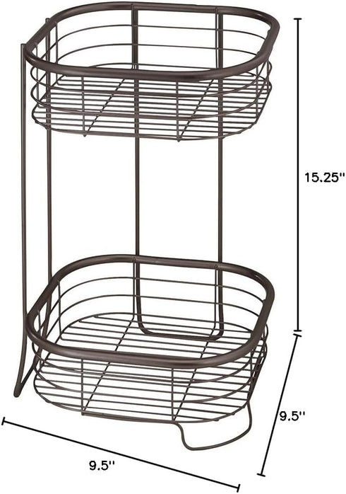 2 iDesign Forma Free Standing Bathroom or Shower Storage Shelves for Towels, Soap, Shampoo, Lotion, Accessories - Tier
