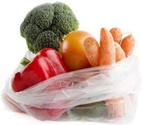 PARTY BARGAINS 11" x 14" Plastic Produce Bags on a Roll - 900 Clear Grocery and Bread Bags, Convenient Pack