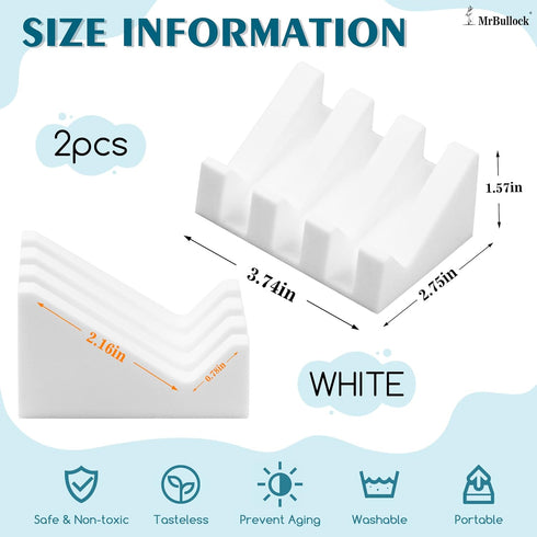 2) Silicone Soap Dish for Bar Soap Holder for Shower Bathroom Self Draining Waterfall Drying Tray Keep Soap Bars Dry