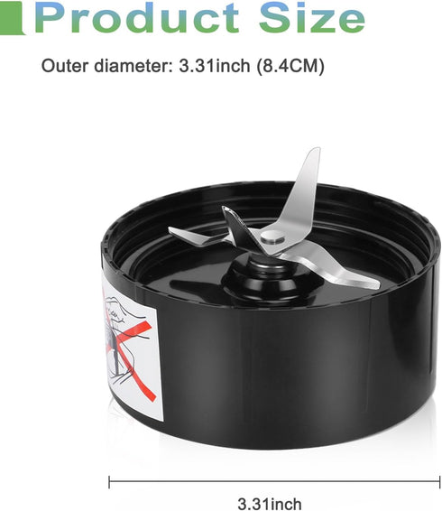 QT 2X Cross Blades with Gaskets, Compatible with Magic Bullet 250W MB1001 Series Replacement Part