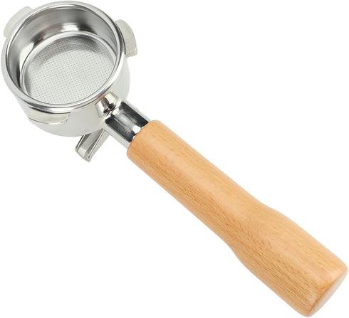 Coffee Portafilter with Double Spouts, 54mm Filter Basket, Solid Wood Handle, Fits Breville 870 880 Coffee Machine (C1