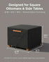 BRUXOLAY 600D 32 32 18 Inches Waterproof Patio Ottoman Cover, Heavy Duty Square Outdoor Side Table Furniture Cover