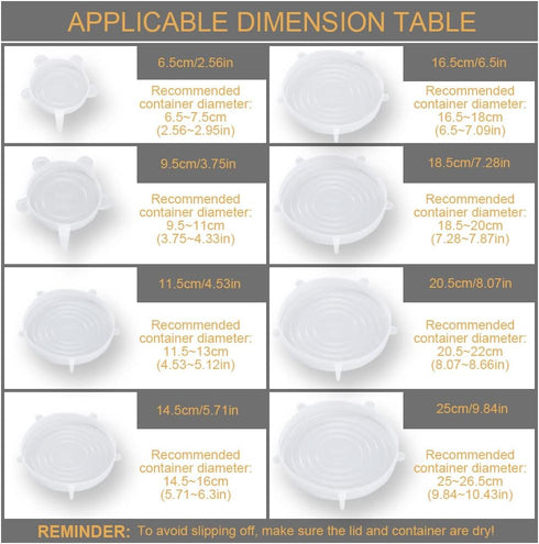 4 Pack Same Size Silicone Stretch Lids, Thicker Reusable Sturdy Silicone Container Cover, Expandable Food Storage Covers, Dishwasher and Freezer Safe, 4.53in(11.5cm) by LELE LIFE