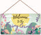 Welcome to The Fairy Garden Hanging Plaque Garden Shed Summerhouse Sign ,Garden Decor Sign,Wall Door Sign,12"X6"Sign(30151139)