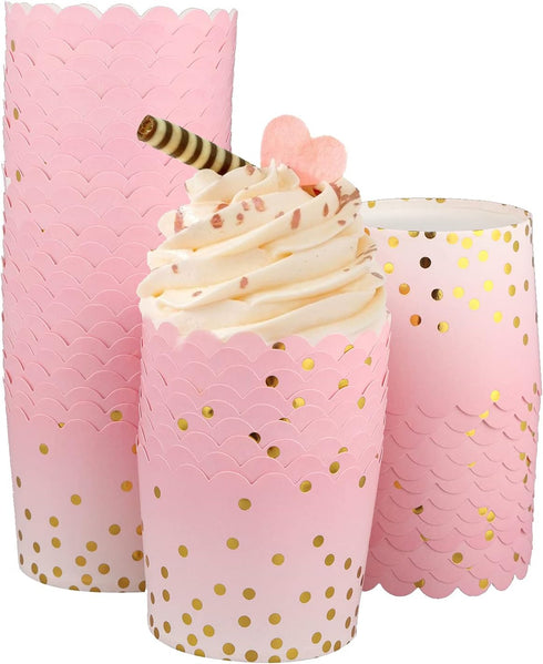 50 Pcs Colorful Greaseproof Paper Baking Cups, Large 5 Oz Cupcake Paper Liners for Wedding Party