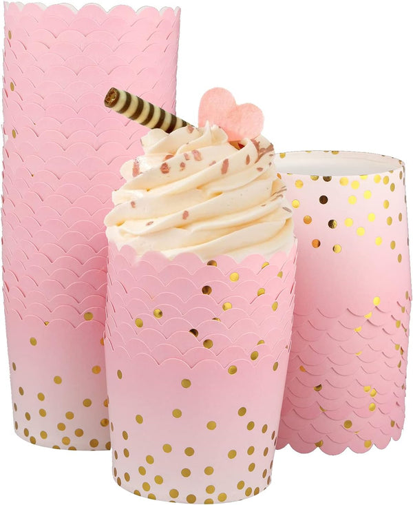 50 Pcs Colorful Greaseproof Paper Baking Cups, Large 5 Oz Cupcake Paper Liners for Wedding Party