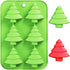 Christmas Silicone Molds, Red Green Xmas Tree Candy Chocolate Mould, Non-Stick Baking Mold, 2Pcs