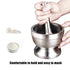 Stainless Steel Mortar and Pestle Set Spices Herbs Grinder for Kitchen Lab Safely 18/8 Steel Crusher(Large)