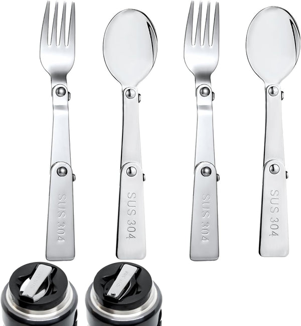 Spoon Fork for THERMOS FUNTAINER Food Jar, Multifunctional Folding Tableware for Travel
