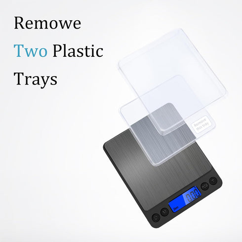 NEXT-SHINE Gram Scale, Weighs Up to 500g (0.01g), Mini Pocket Size Digital Coffee Espresso Scales with 2 Plastic Trays