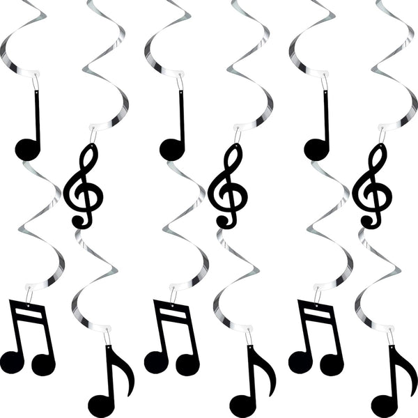Zonon 25 Pieces Musical Note Hanging Swirl, Music Foil Whirl Theme Party Decoration for Wedding Baby Shower