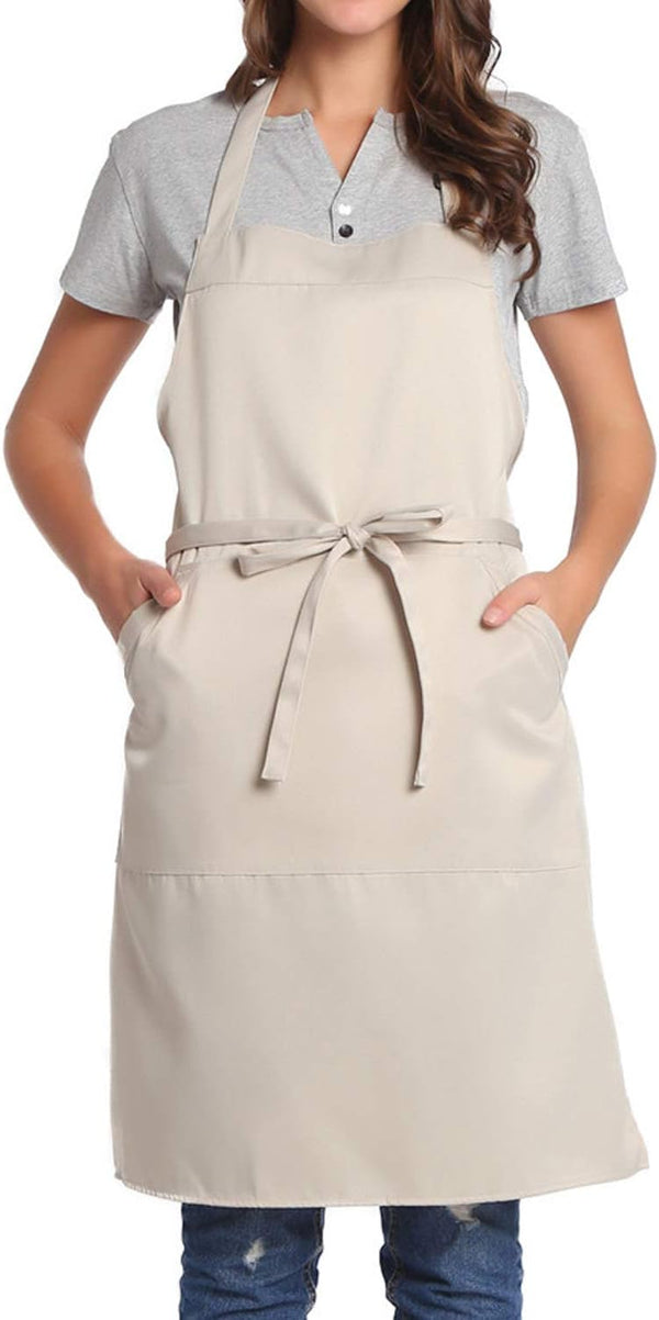 BIGHAS Adjustable Bib Apron - Long Ties for Women Men, 18 Colors Chef Kitchen Cooking