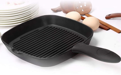 Silicone Hot Handler Holder, Reusable Dishwasher 6 Pcs Heat Resistant Pot Handle Sleeve for Cookware Handles Black