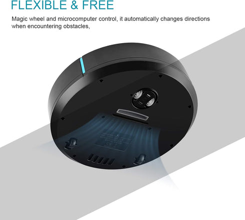 Robot Vacuum Cleaner - USB Rechargeable Automatic Smart Robot Vacuum Floor Cleaner for Household Sweeping, Black