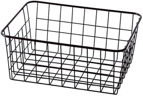 Sturdy Small Wire Storage Basket, Kitchen Food Pantry, Home Office Desk, Bathroom, Laundry Room Shelf