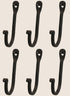 Colonial Tin Works Vintage Hand Forged Iron Classic Early American Plain Hook, Set of 12