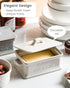 Countertop Zoeeker Butter Dish with Lid, Ceramic Butter Dish for Butter Holder Container Large Butter Keeper for East