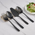 Matte Black Serving Set - 4-Piece Stainless Steel Hostess Set for Buffets, Includes Serving Spoon and Fork