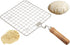 Satre Online and Marketing Wooden Square Roasting Net, Stainless Steel Wire Roaster with Wooden Handle