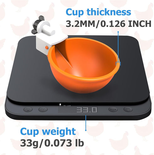 (5 Pack-Orange) Large Automatic Chicken Waterer Cups with Inserts, Chicken Water Feeder Suitable for Chicks, Duck