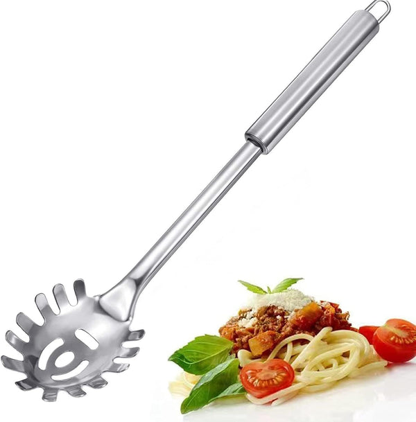 Pasta Fork, Durable Stainless Steel Spaghetti Server, Heat Resistant, 12 Inch