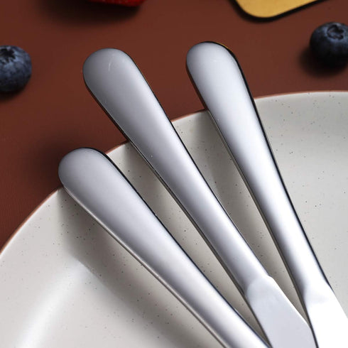 Berglander Dinner Knives Set of 6, Stainless Steel Shiny Mirror Dinner Knife, Dishwasher Safe