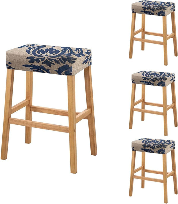 Lussenwert Stool Covers Rectangular Set of 4, Stretch Printed Vanity Stool Covers Washable