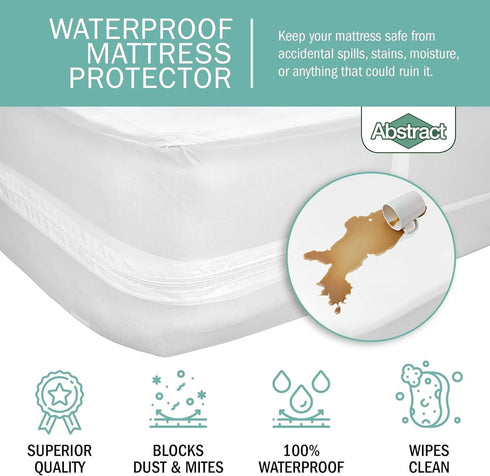 Abstract 28x52x8 100 Waterproof Mattress Cover - Standard Cribs & Toddler Beds -Vinyl Plastic Protective Zippered
