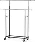 Simple Houseware Standard Double Rod Garment Rack in Black