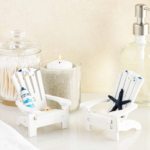 Set of 4 Mini Beach Chair for Bathroom, Nautical Home Decor, Ocean Decorations, Beach Decor (4 in)